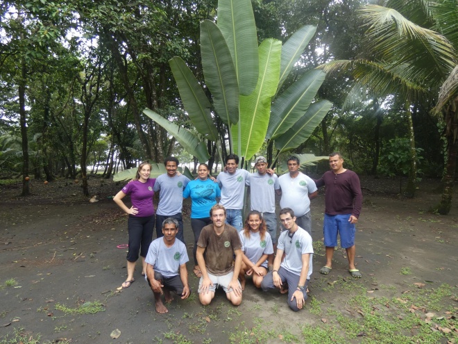 Local workers with volunteers