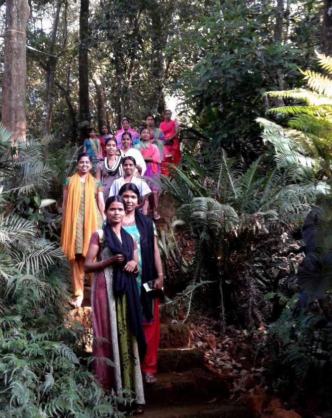 Women staff arrriving