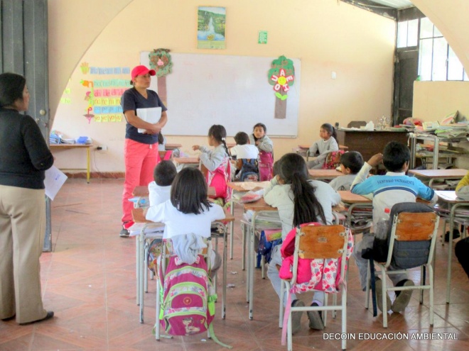 Local children in classroom